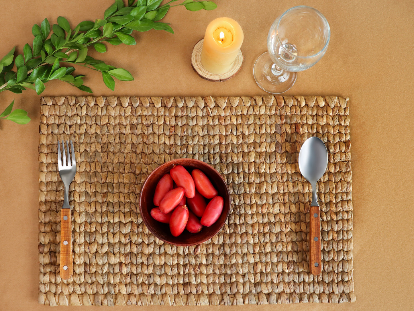 Rectangular 18in x12in - Eco-Friendly Handwoven Water Hyacinth Placemats – Sustainable Table Decor for Everyday & Special Occasions