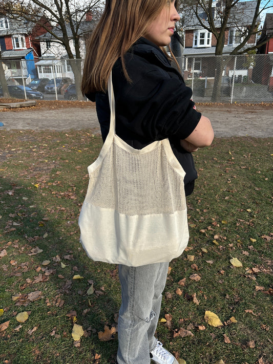 White Mesh Tote Bags – Perfect for Beach Days, Weddings, Events & Everyday Shopping