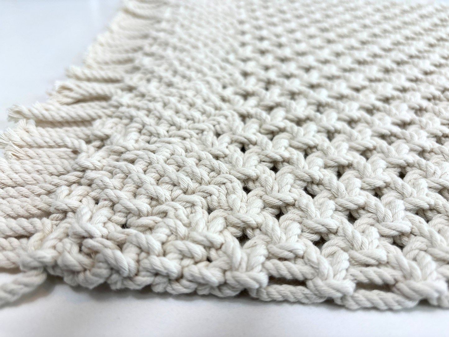 Eco-Friendly Macramé Placemats - 17in x 12in – Sustainable Cotton Table Mats for Boho Dining
