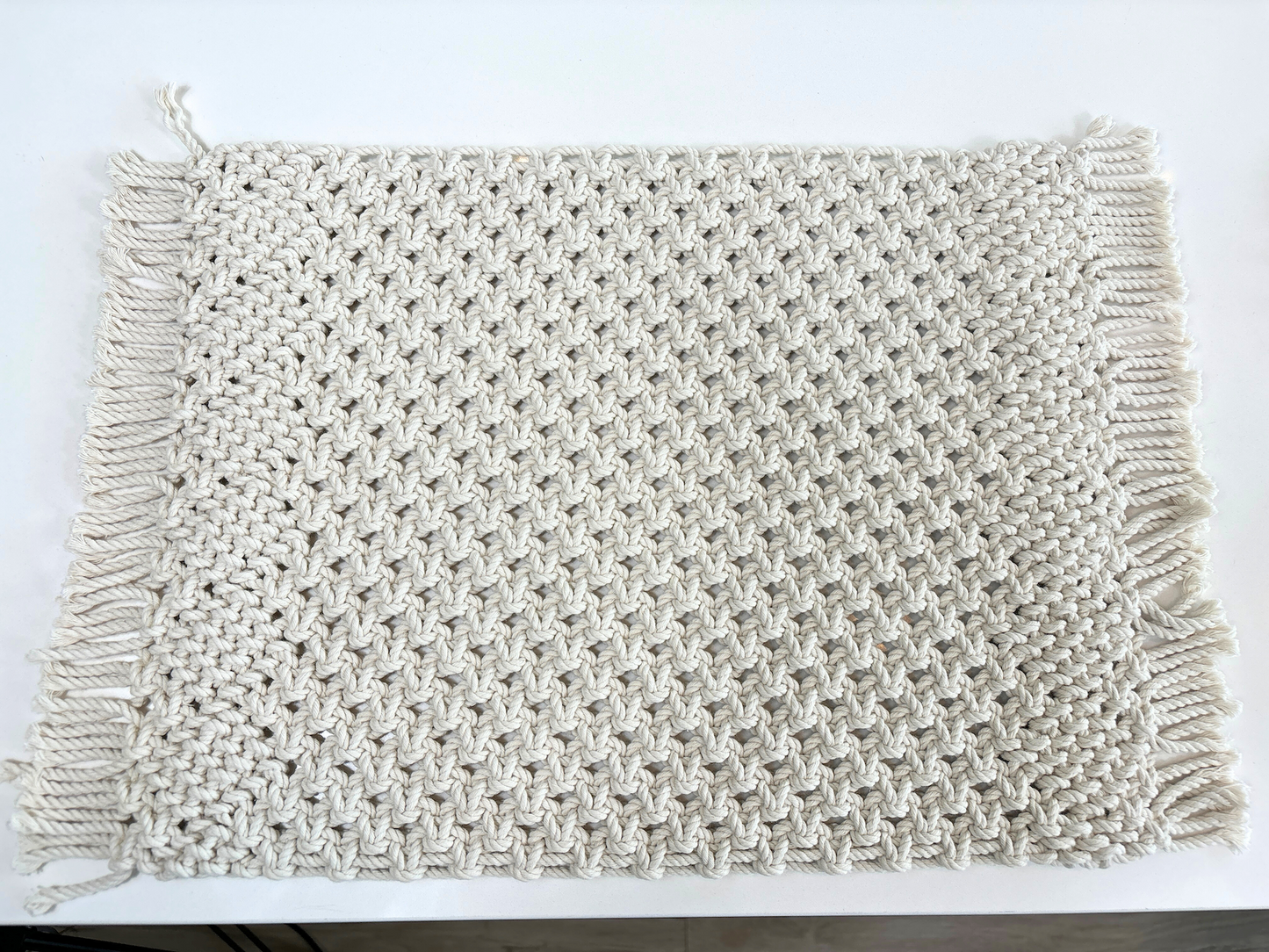 Eco-Friendly Macramé Placemats - 17in x 12in – Sustainable Cotton Table Mats for Boho Dining