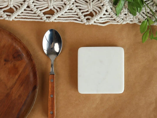 Square Marble Coasters – Sustainable Elegance for Your Home