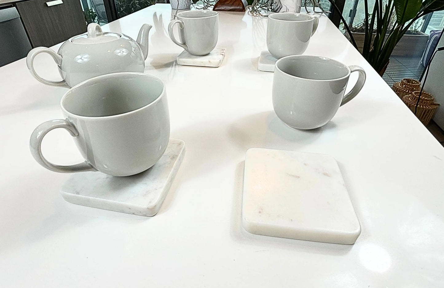 Square Marble Coasters – Sustainable Elegance for Your Home