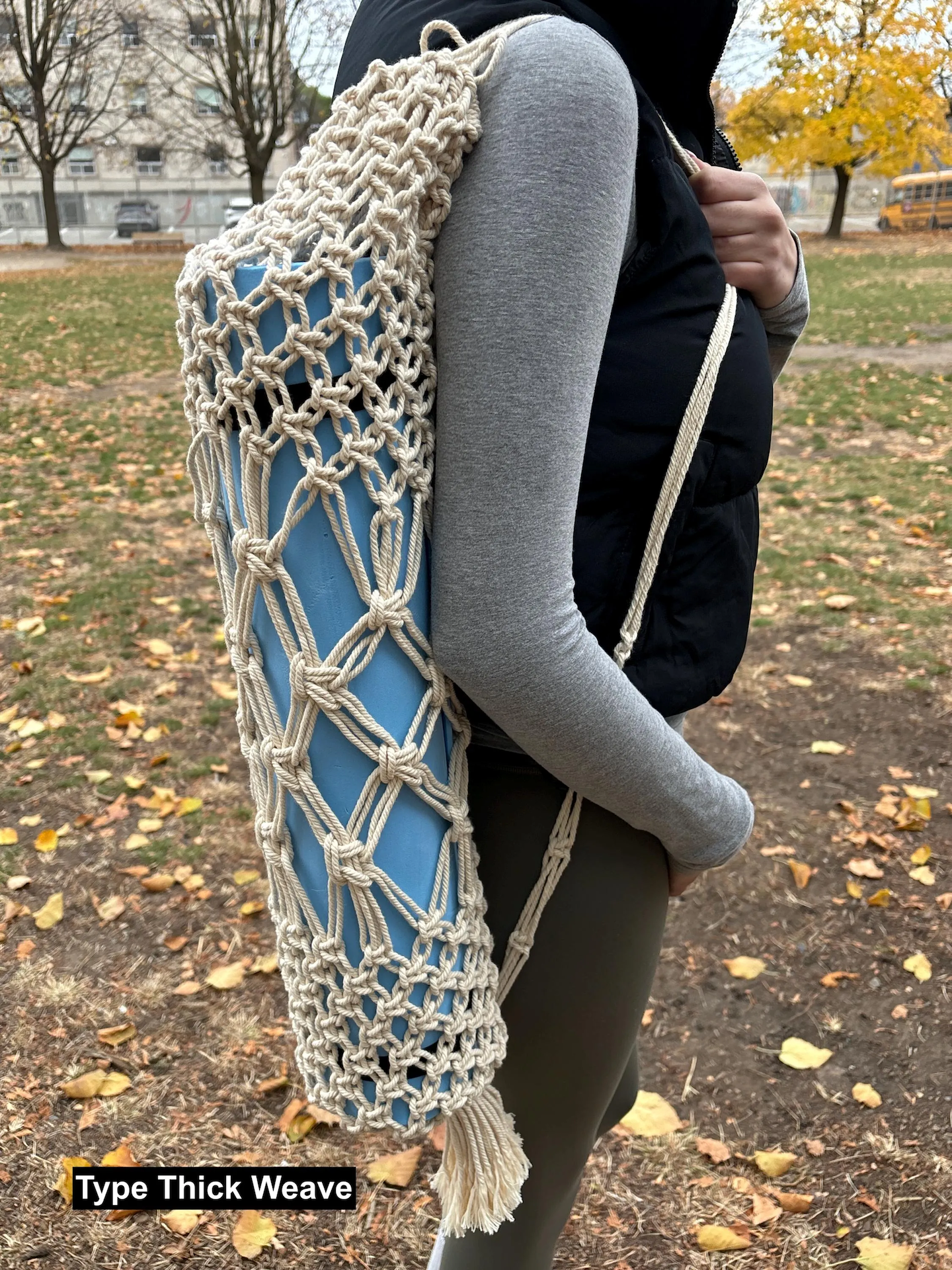 Eco-Friendly Macrame Yoga Mat Holder / Yoga Bag with Strap - Boho Style Meets Everyday Function