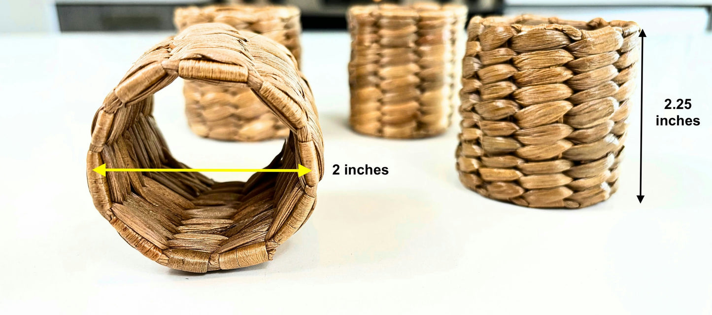 Eco-Friendly Handwoven Water Hyacinth Napkin Rings – Sustainable Boho Elegance for Your Tablescape