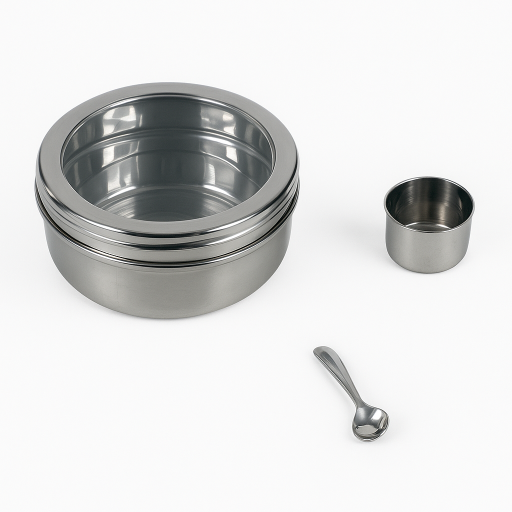 Steel Spice Box & Eco-Friendly Snack Organizer – Sustainable Storage for Modern Living