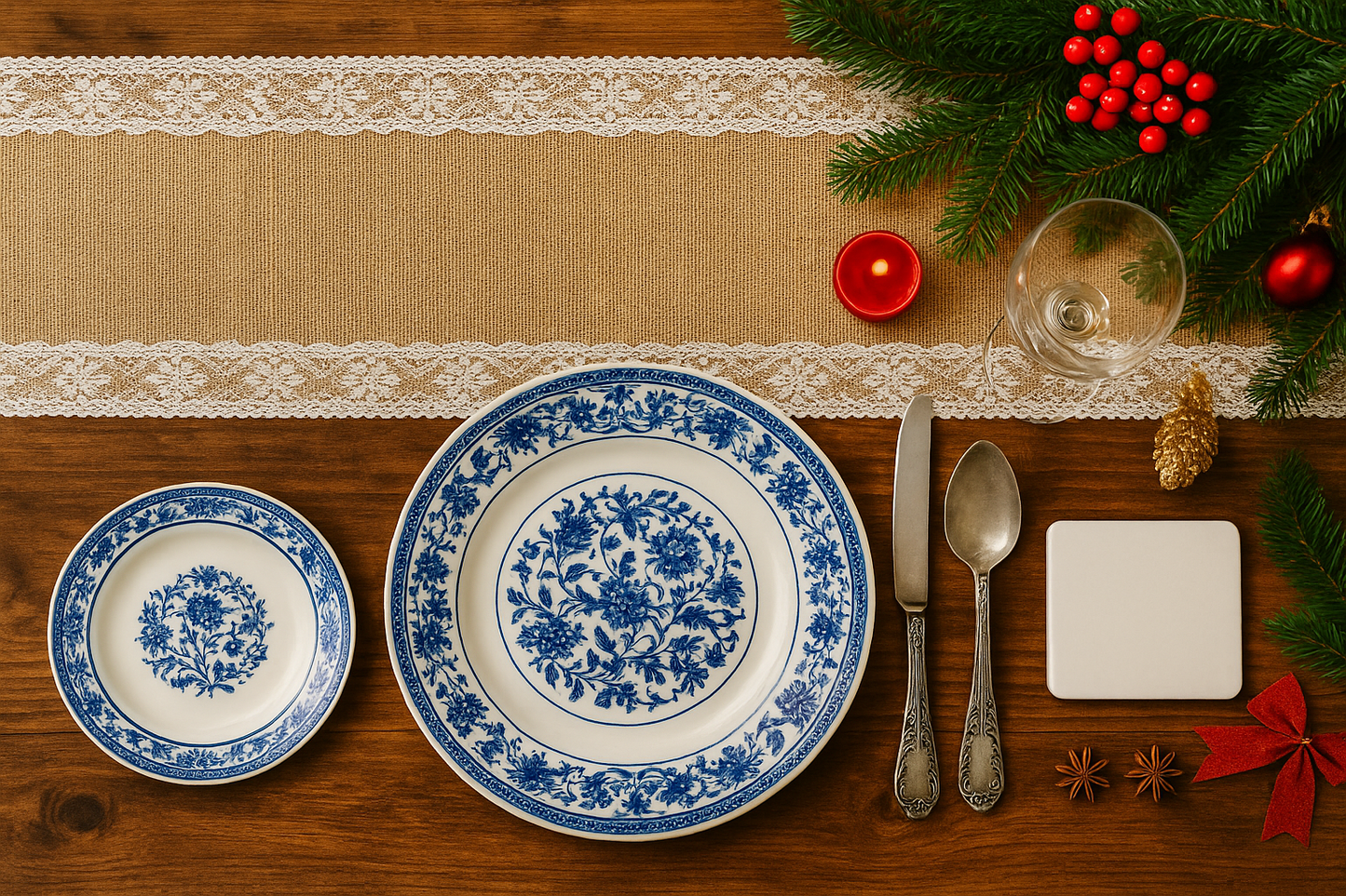 Burlap Jute Table runner with white cotton lace 6 feet long for christmas or event or elegant table decor