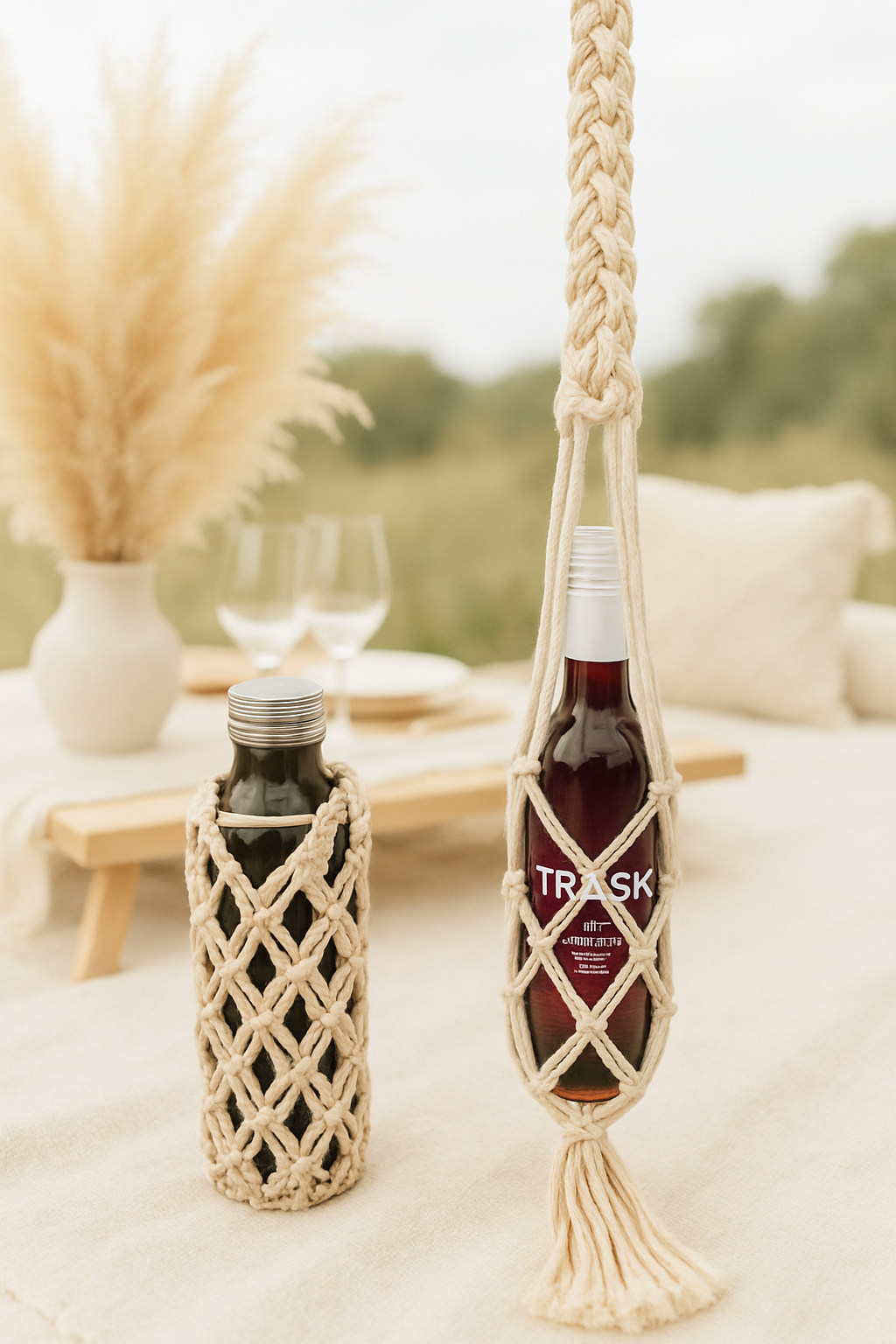 macrame bottle bags