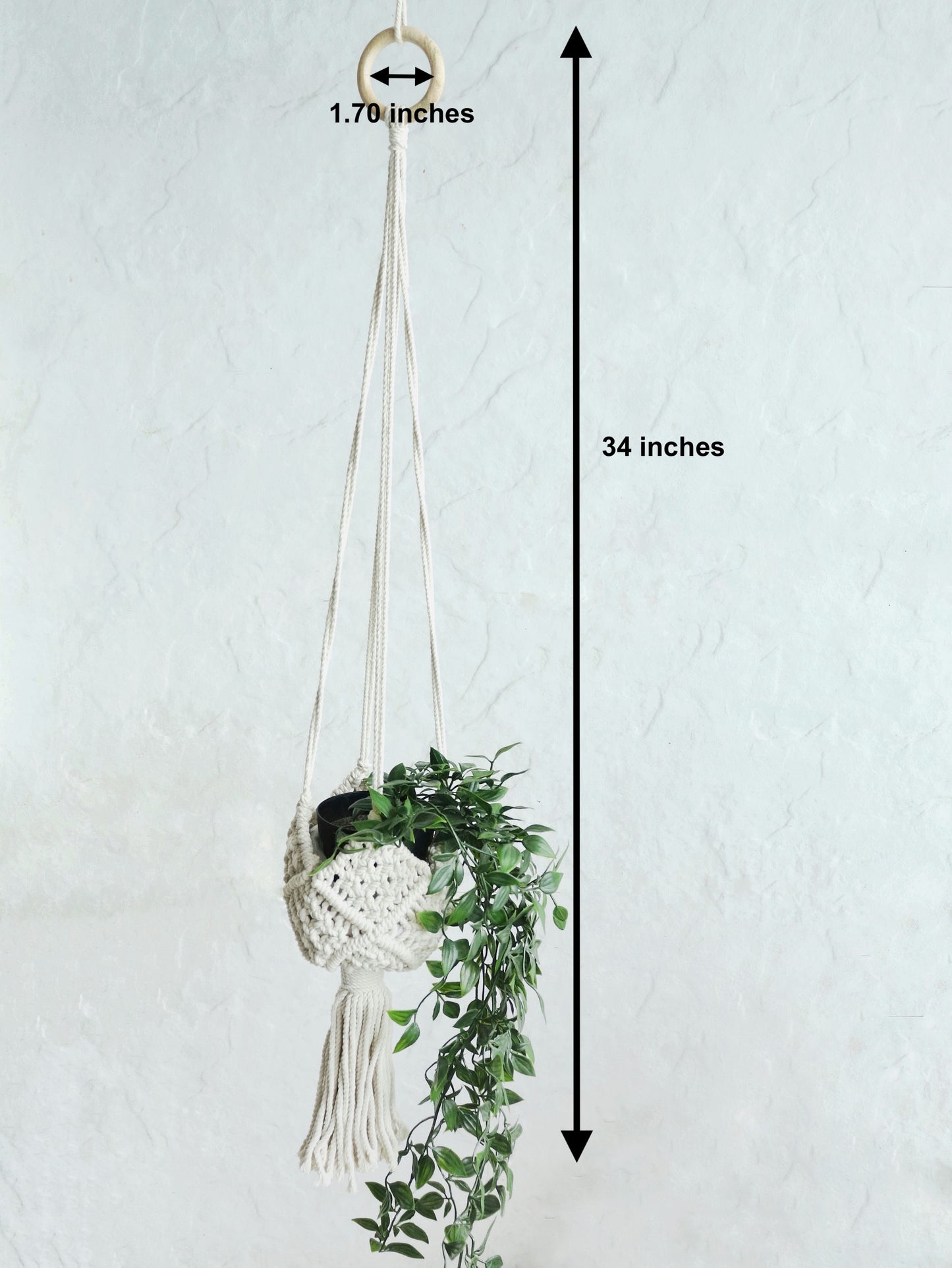 Eco-Friendly Macramé Plant Hanger – Handmade Cotton Hanging Planter for Boho & Sustainable Homes