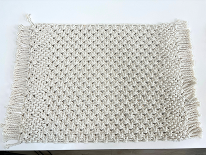 Eco-Friendly Macramé Placemats - 17in x 12in – Sustainable Cotton Table Mats for Boho Dining