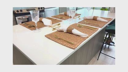 Rectangular 18in x12in - Eco-Friendly Handwoven Water Hyacinth Placemats – Sustainable Table Decor for Everyday & Special Occasions