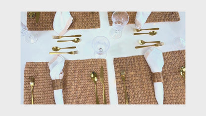 Rectangular 18in x12in - Eco-Friendly Handwoven Water Hyacinth Placemats – Sustainable Table Decor for Everyday & Special Occasions