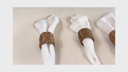 Eco-Friendly Handwoven Water Hyacinth Napkin Rings – Sustainable Boho Elegance for Your Tablescape